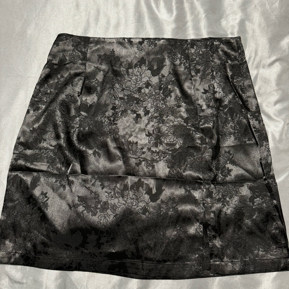 Black Satin Mini Skirt